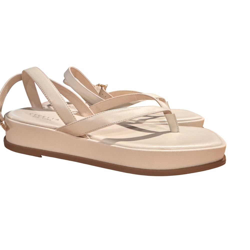 CECELIA NEW YORK Kara Ivry Ivory Platform Thong Sandals Women US Size 10‎